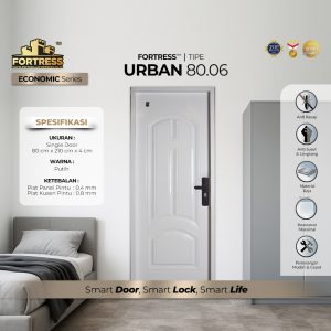 Pintu Fortress Tipe URBAN 80.06 Bahan Baja Warna Putih