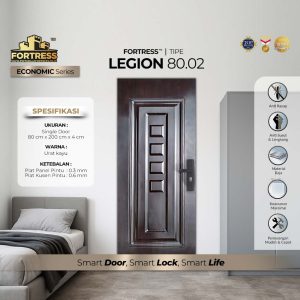 Pintu Fortress Tipe LEGION 80.02 Bahan Baja Motif Kayu