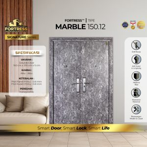 Pintu Fortress Tipe MARBLE 150.12 Bahan Baja Motif Marmer Warna Abu
